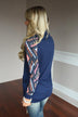 Navy Cowl Neck Top