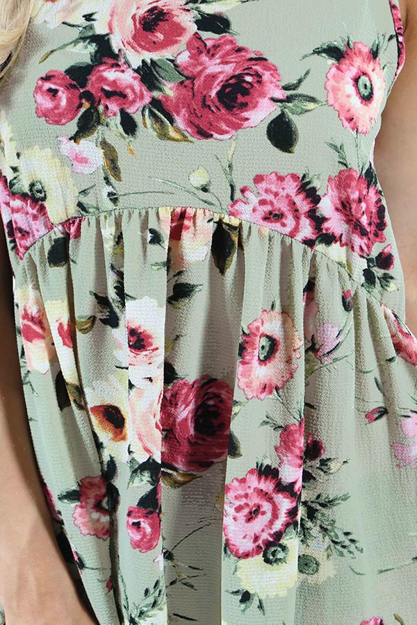 Light Green Floral Dress