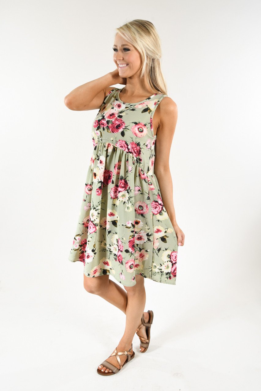 Light Green Floral Dress