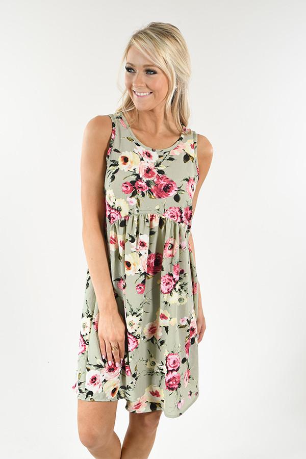 Light Green Floral Dress
