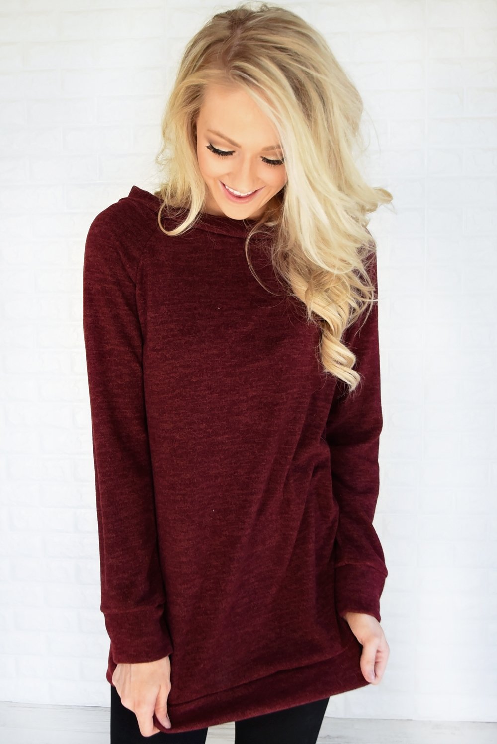 Forever Cozy Tunic Top ~ Burgundy