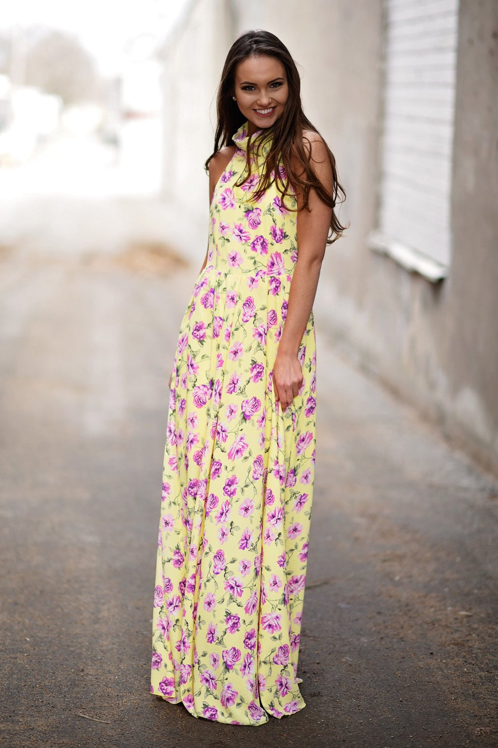 Like a Rose Yellow Maxi Dress