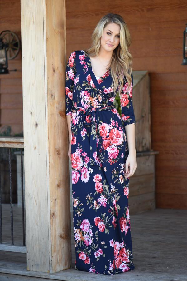 At Peace Floral Maxi Dress