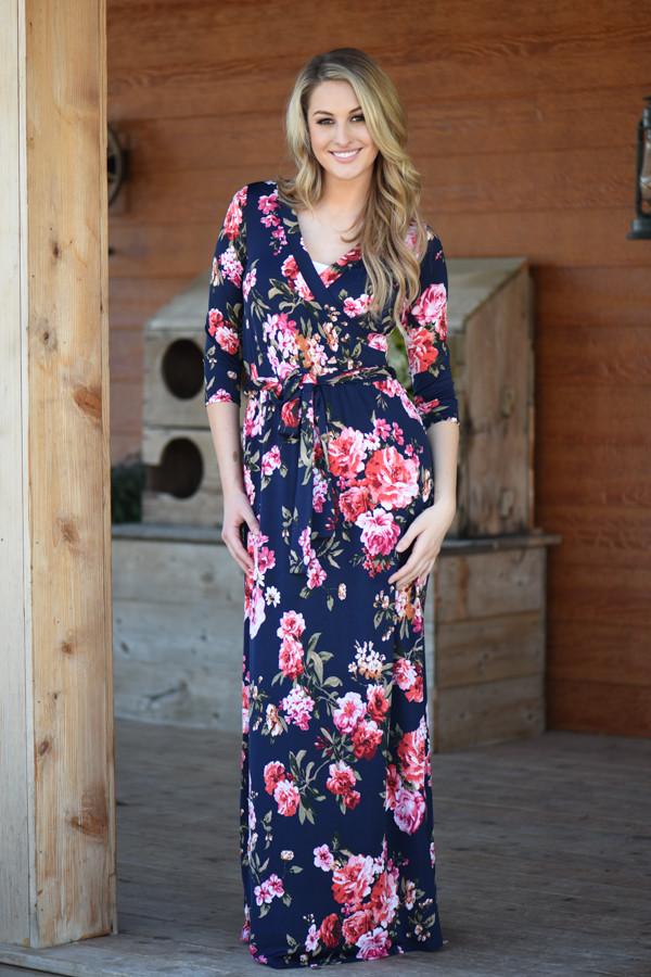 At Peace Floral Maxi Dress