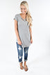 The Promise Criss Cross Top ~ Heather Grey