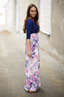Purple & Floral 3/4 Sleeve Dress