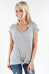 The Promise Criss Cross Top ~ Heather Grey