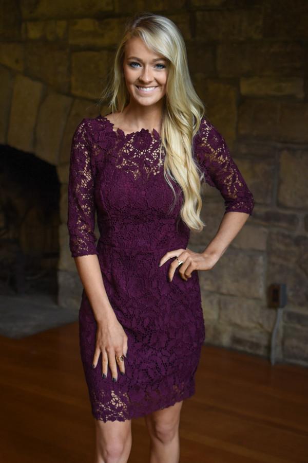 Burgundy Lace Dress