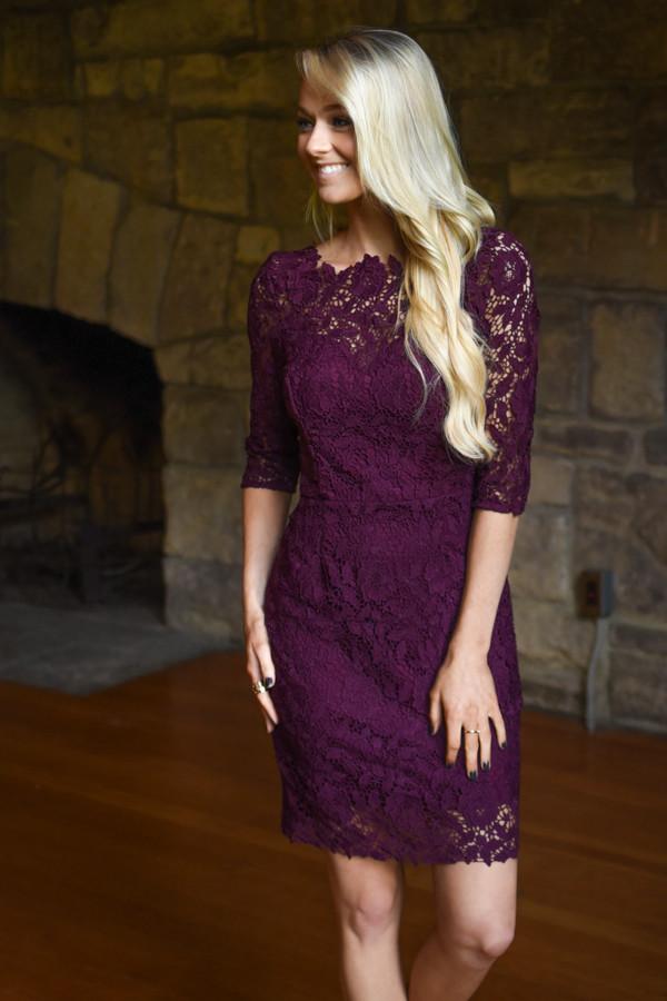 Burgundy Lace Dress