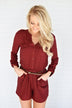 Dream Bigger Burgundy Romper