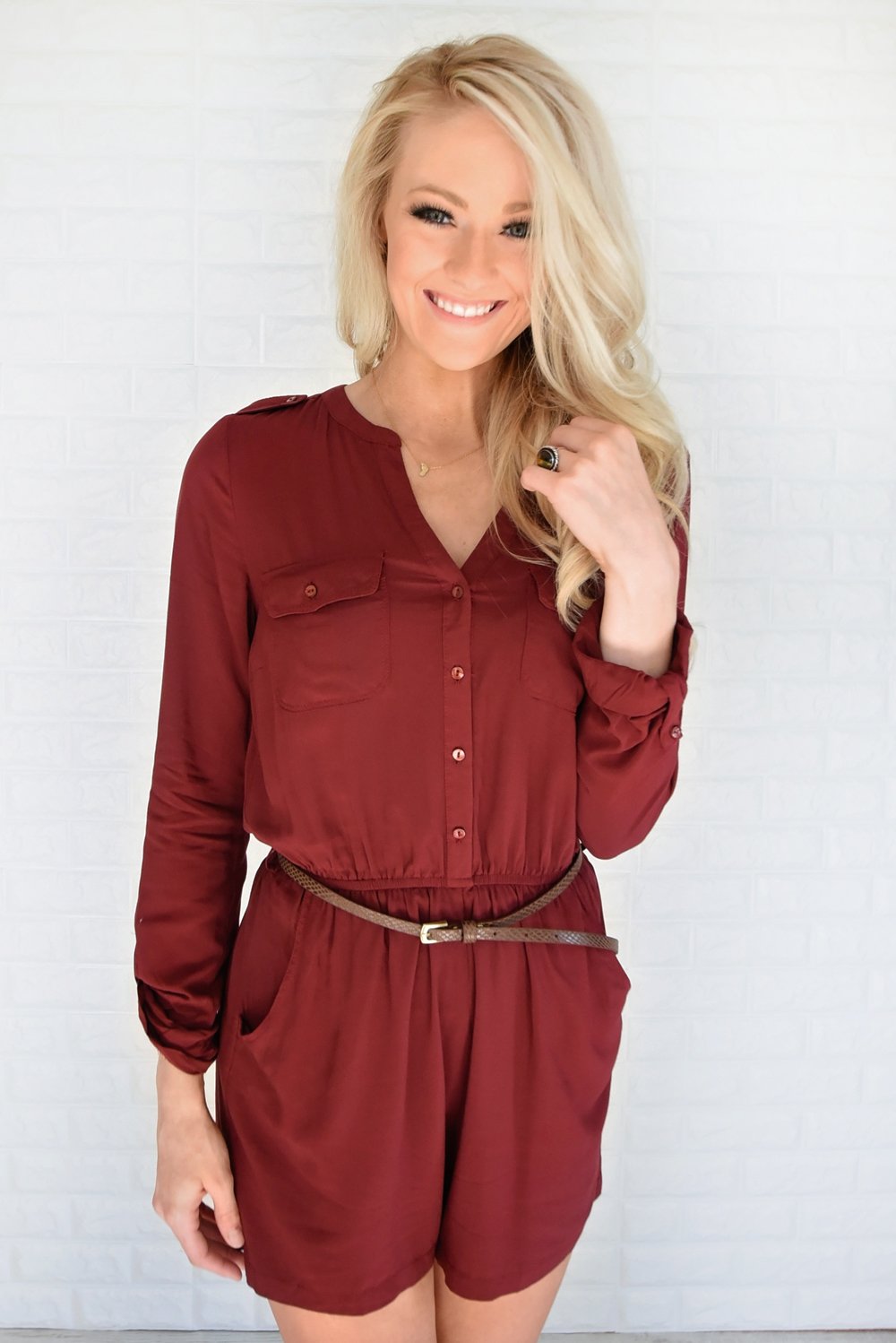 Dream Bigger Burgundy Romper
