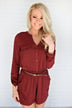 Dream Bigger Burgundy Romper