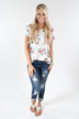 Summertime Floral Top ~ Ivory