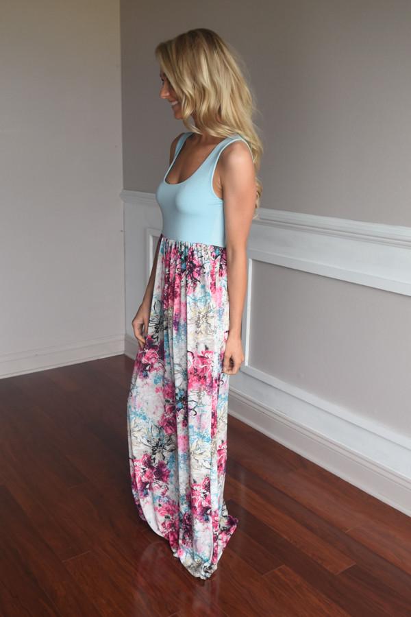 Splash into Summer Maxi Dress~ Blue