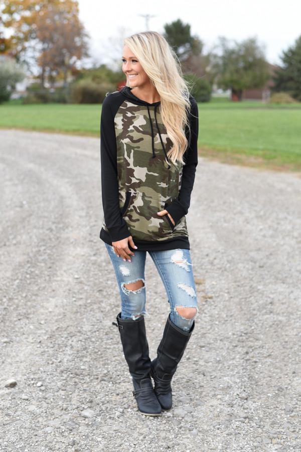 Camo Hoodie - Black