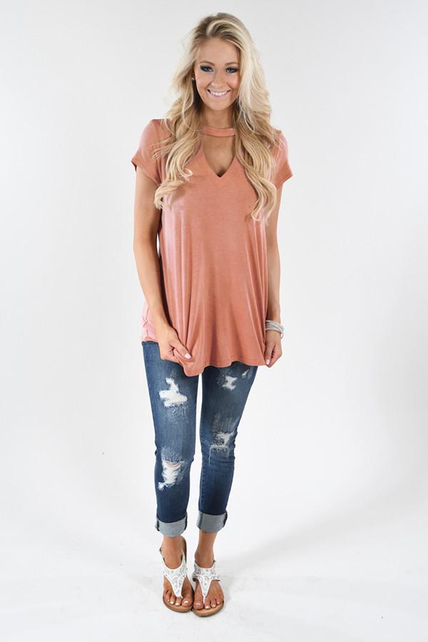 Apricot Choker Top