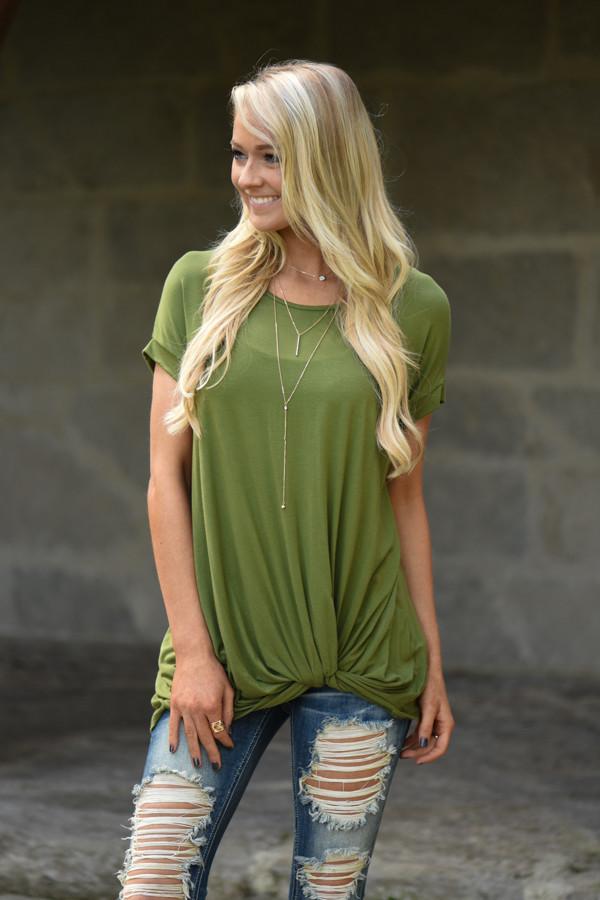 Green Knot Top