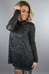 Speckled Charcoal Top w/Sequin Elbow Patches