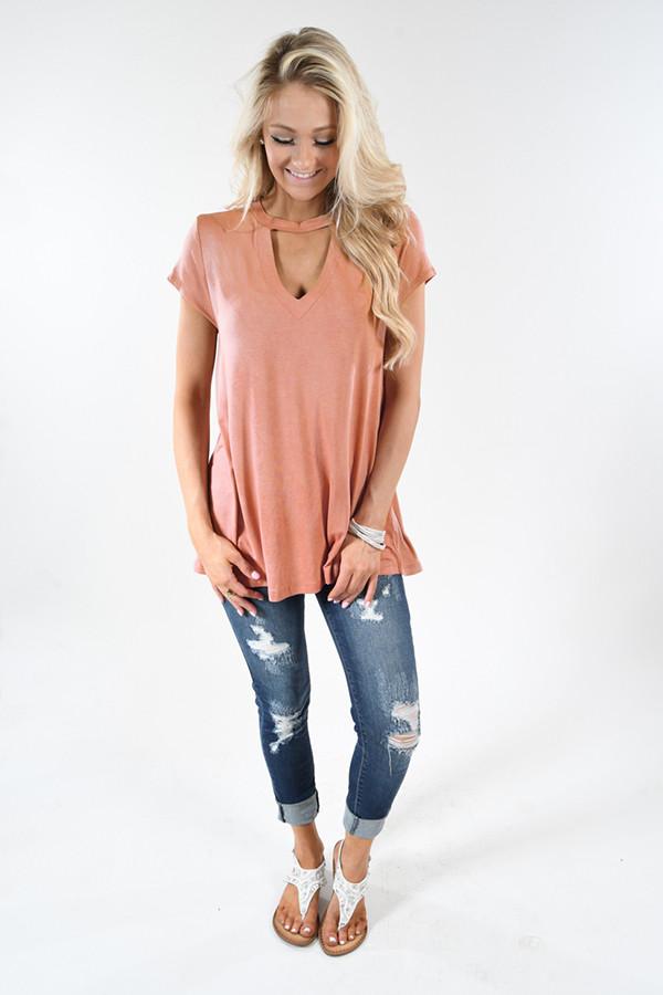 Apricot Choker Top
