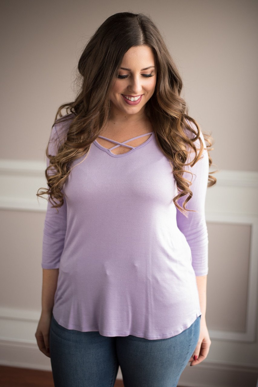 Light Purple Criss Cross My Heart Top