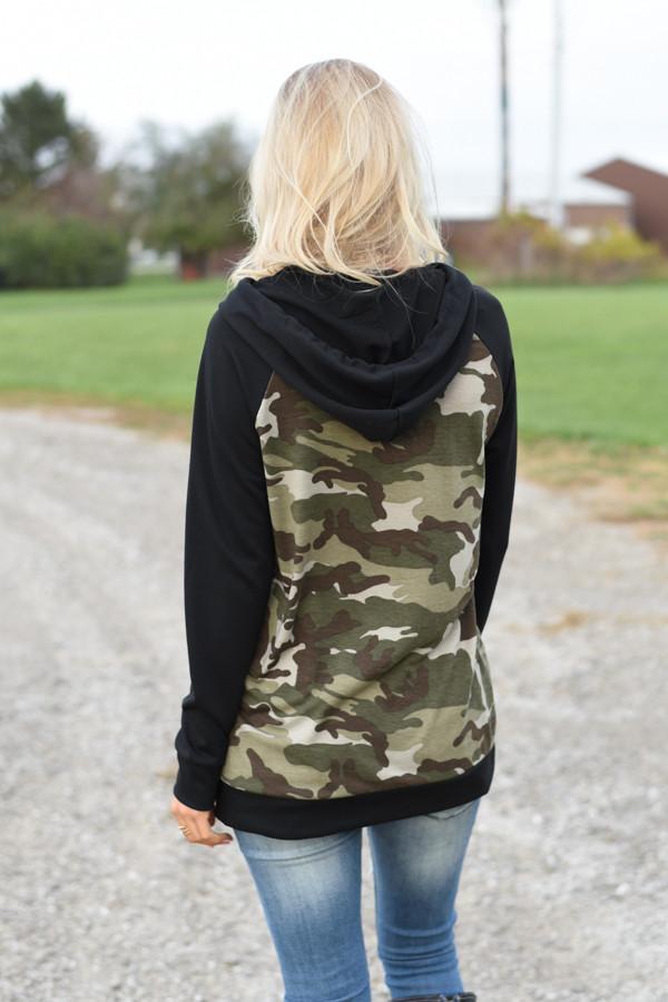 Camo Hoodie - Black