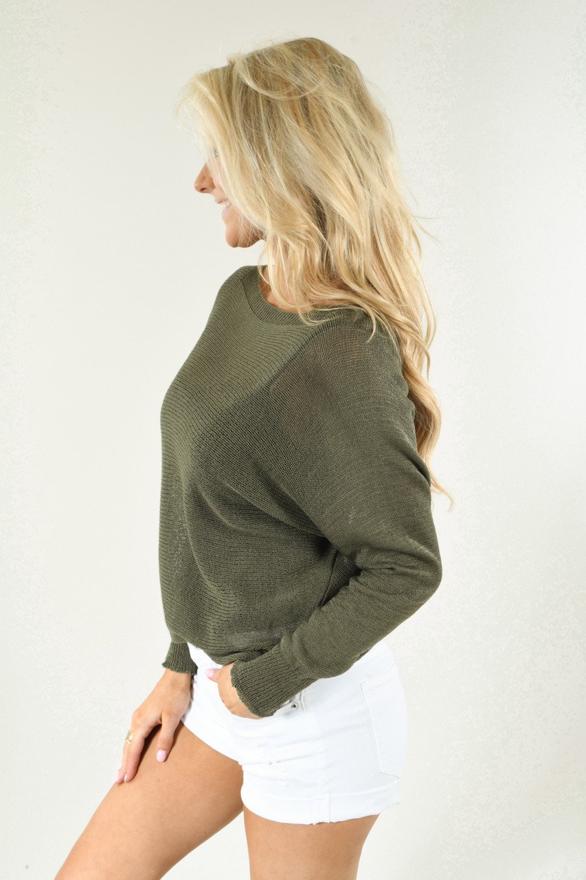 Meshed Together Olive Top