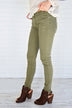Distressed Olive Calypso Pants