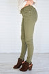 Distressed Olive Calypso Pants