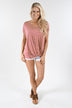 Mauve Striped Knot Top