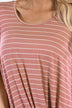 Mauve Striped Knot Top