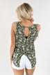 Deep Green Floral Tank