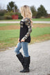 Camo Sparkle Pocket Top ~ Black
