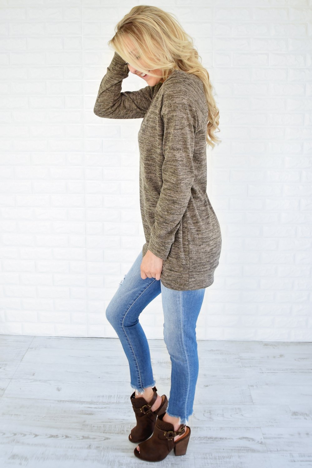 Forever Cozy Tunic Top ~ Mocha