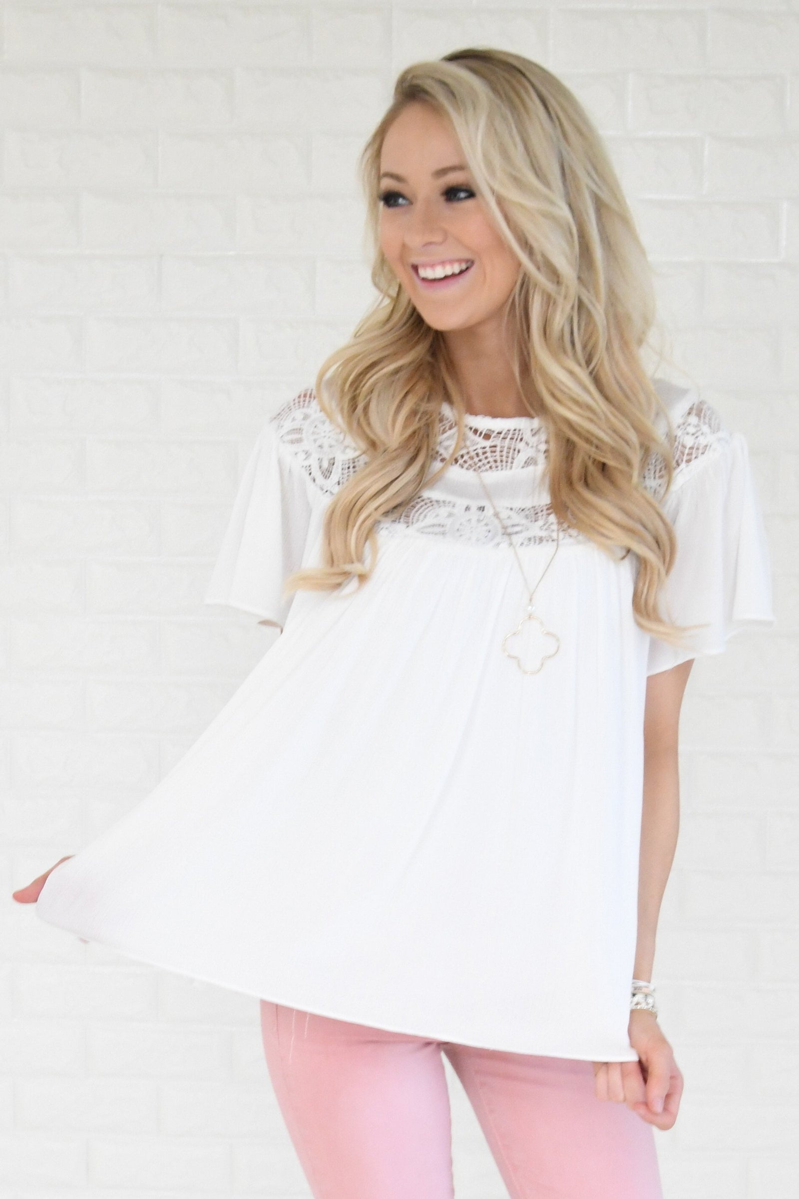 Love Broke Through White Blouse