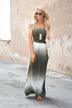 Strapless Ombre Maxi Dress