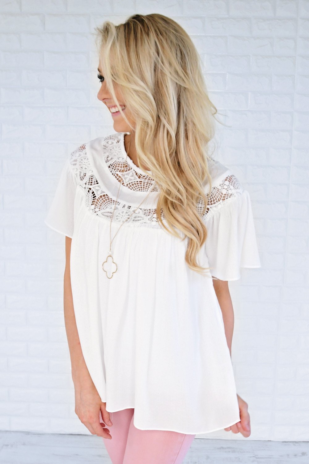 Love Broke Through White Blouse
