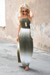 Strapless Ombre Maxi Dress
