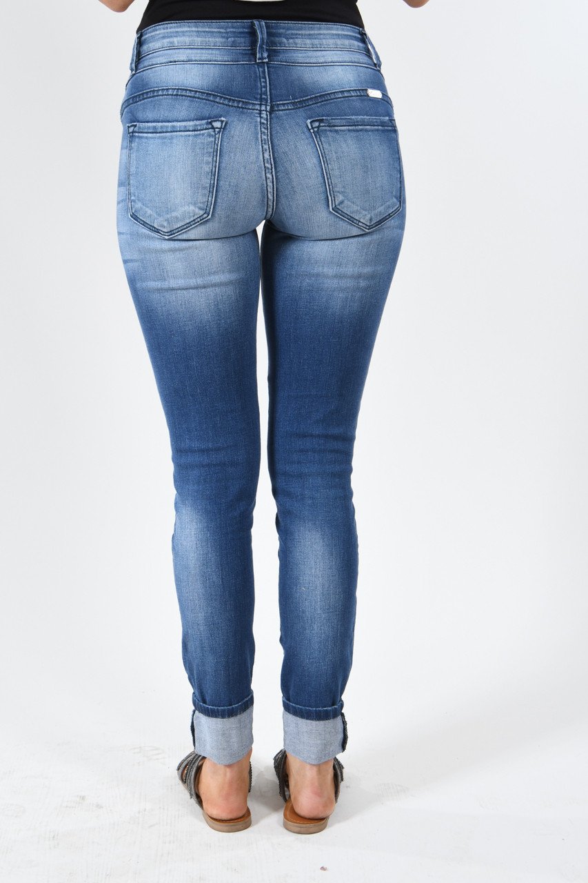 Kan Can Mid Rise Jeans - Janet Wash