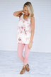 Dessert First Floral Top ~ Ivory