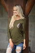 Glam Pocket Top - Olive