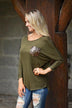 Glam Pocket Top - Olive