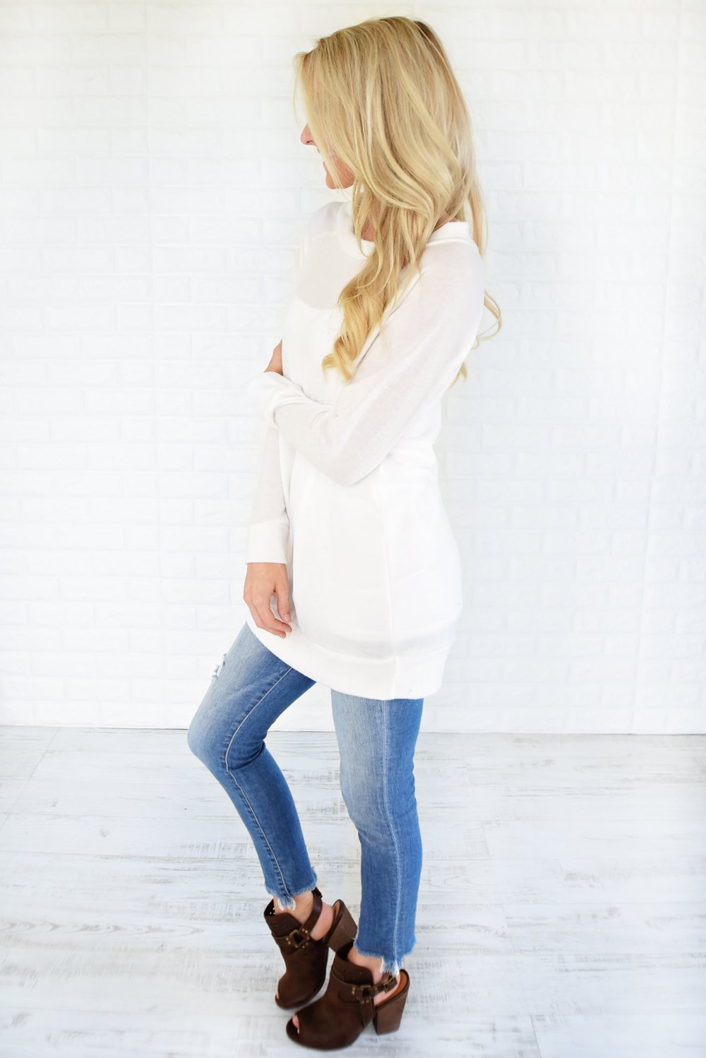 Forever Cozy Tunic Top ~ White