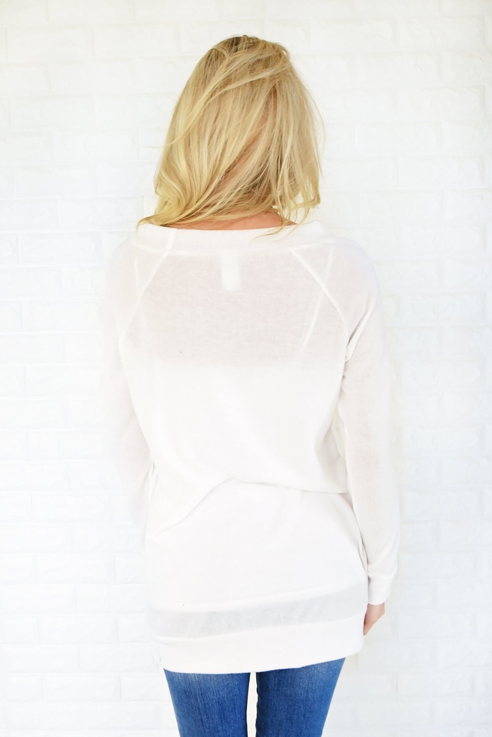 Forever Cozy Tunic Top ~ White