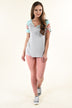 Grey & Mint Floral Sleeve Top
