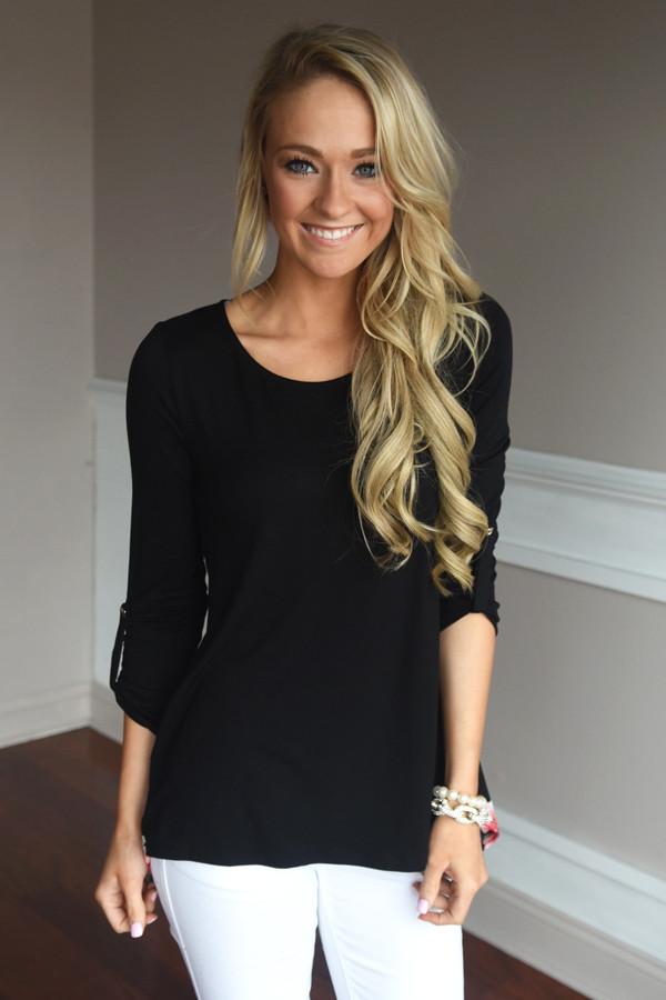 Passion Flower Top ~ Black