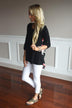 Passion Flower Top ~ Black