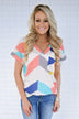 Oh Happy Day Chevron Top ~ Cream