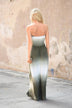 Strapless Ombre Maxi Dress