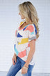 Oh Happy Day Chevron Top ~ Cream