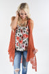 Burnt Orange Sleeveless Kimono